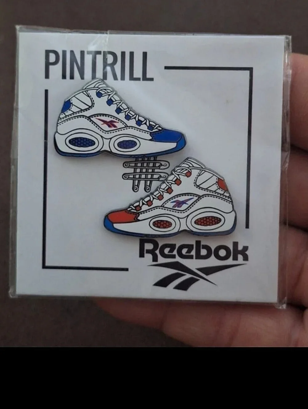 Vintage 90s Extremely Rare PINTRILL ALLEN IVERSON QUESTION MID SNEAKER PIN SET.